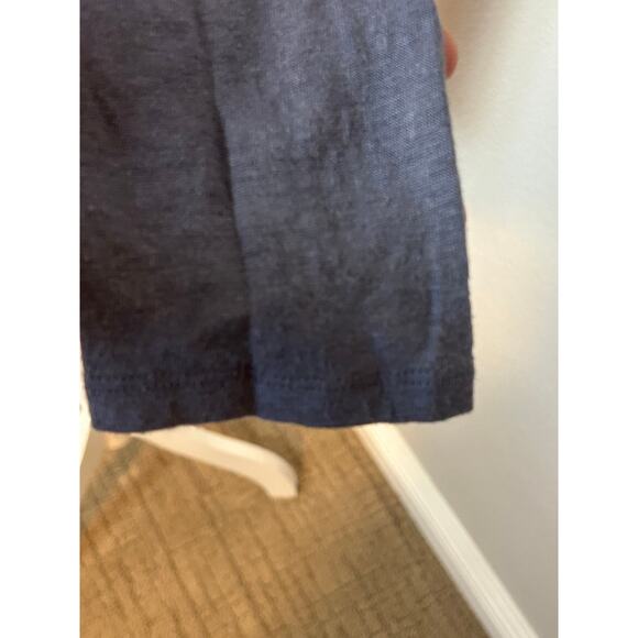 Sundance blue Honey Creek Linen Pintuck Henley Shirttail Hem Long Sleeve M - Picture 3 of 7